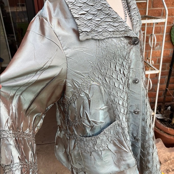 General Apparel • Women • Iridescent • Shiny • Turquoise • Size Medium • Jacket - Picture 5 of 16